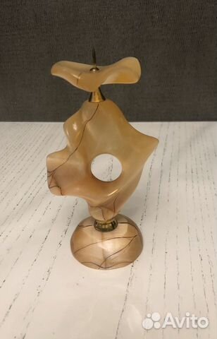 Подсвечник из натурального мраморного оникса