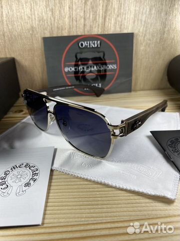 Очки chrome hearts с деревянными душками