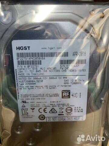 Жесткий диск hgst HUS726060AL5210 6Tb SAS Жесткий диск hgst HUS726060AL5210 6Tb SAS