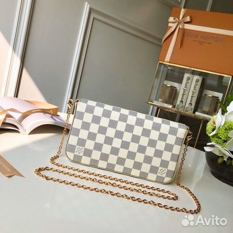 Клатч Louis Vuitton Felicie N63106 бело-серый