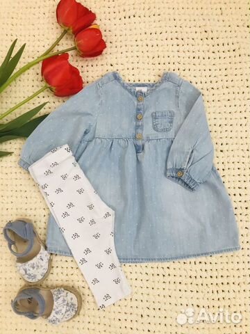 Джинсовое платье на девочку 4-6 месяцев H&M