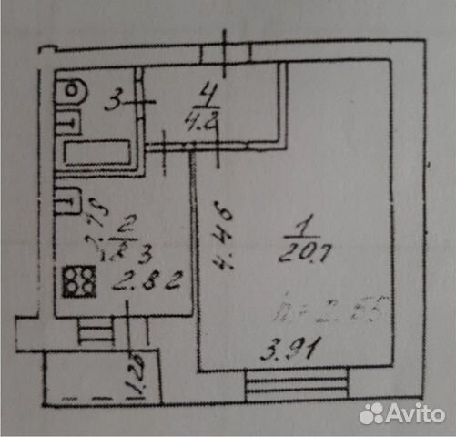 1-к квартира, 36.5 м², 1/5 эт.