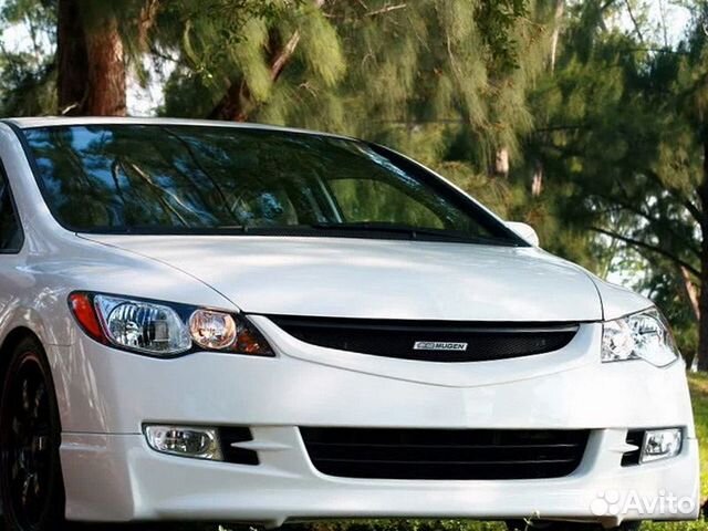 Юбка переднего бампера Mugen Honda Civic 4D