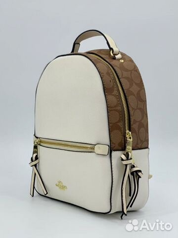 Новый женский рюкзак из кожи белый Coach