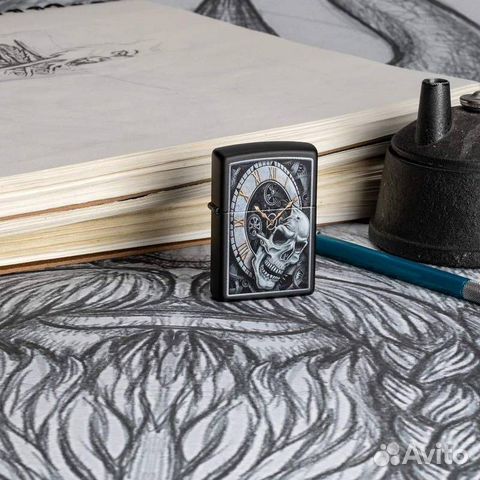Зажигалка zippo Skull Clock Design
