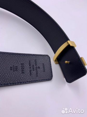 Новый мужской кожаный ремень Louis Vuitton чёрный