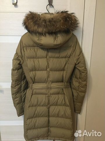 Женский пуховик Burberry, зима, S, бежевый