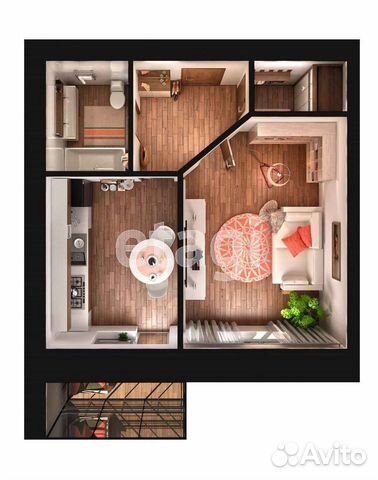 1-к квартира, 35.5 м², 4/5 эт.