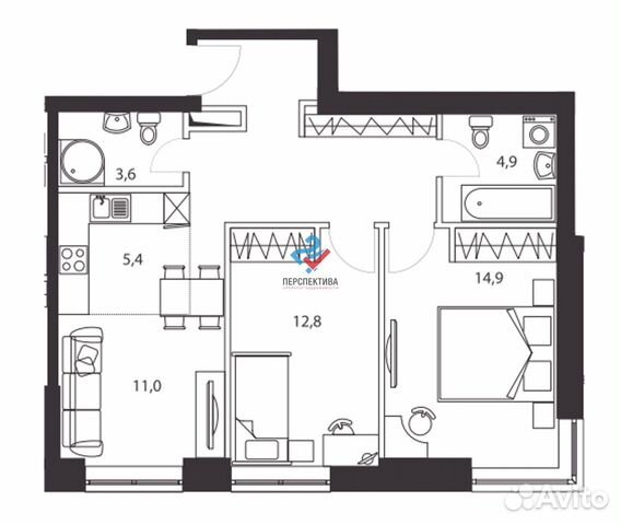 2-к квартира, 66.5 м², 7/36 эт. 2-к квартира, 66.5 м², 7/36 эт.