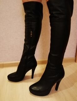 Сапоги женские р.38 (нат.кожа) (б/у)