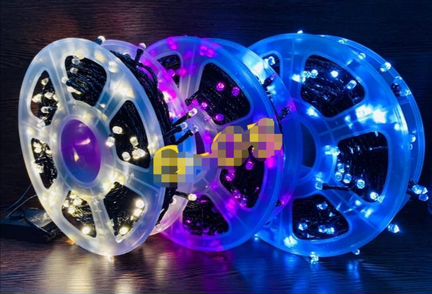 Уличная гирлянда. Нить в катушке