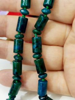 Бусы с перувианской хризоколлой