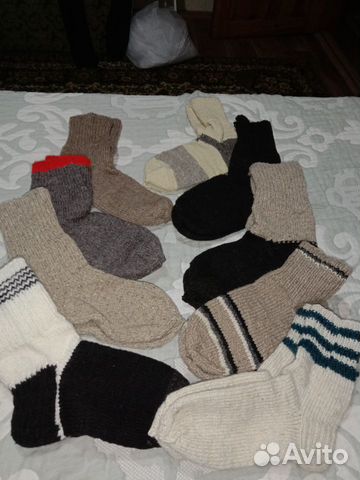 Носки ручной вязки шерстяные