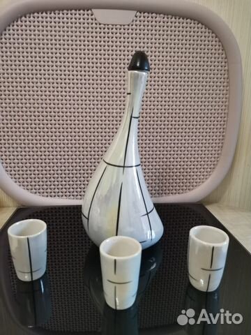 Штоф гусыня и 3 рюмки СССР 50х гг