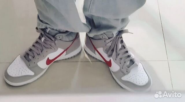 Nike Dunk High Athletic Club Grey Red (GS)