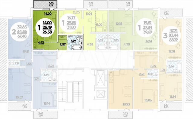 Квартира-студия, 26,6 м², 16/16 эт.
