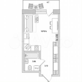 Квартира-студия, 26,7 м², 18/21 эт.