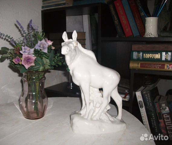 Статуэтка Лось фарфор лфз 1960