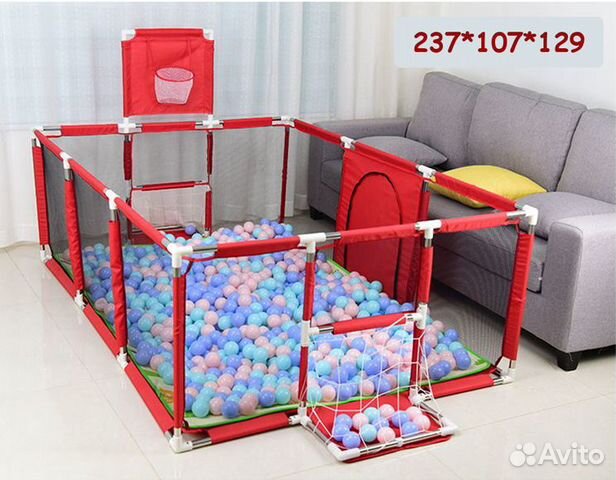 Большой детский манеж розовый