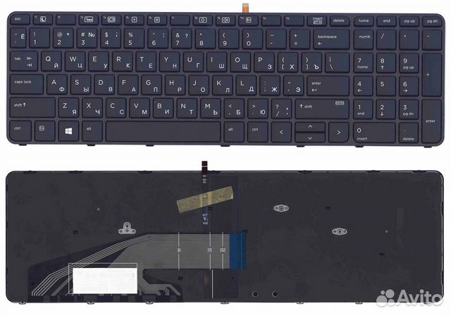 Клавиатура HP ProBook 450 G3, 455 G3 черная