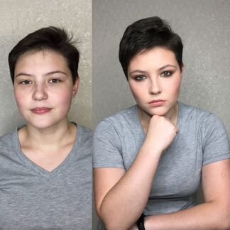 Макияж и прическа, повязывание платка никах