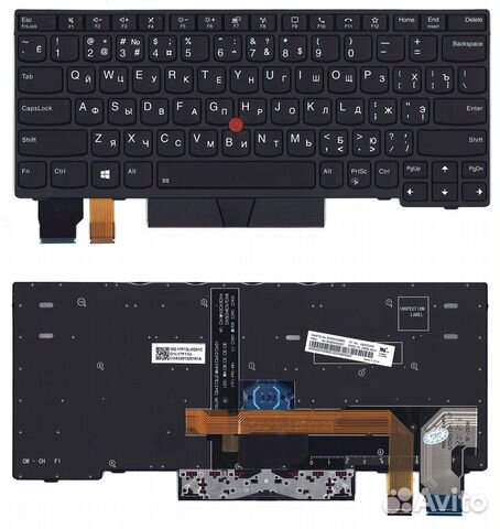Клавиатура для Lenovo ThinkPad X13 Yoga Gen 1 черная с подсветкой