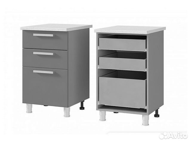 Кухня Титан тумба 5Р3 корпус белый фасад 5Р3 титан