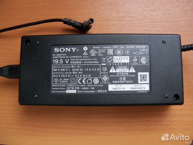 Блок питания 19.5V 6.2A 120W для Sony KDL-42W815BL