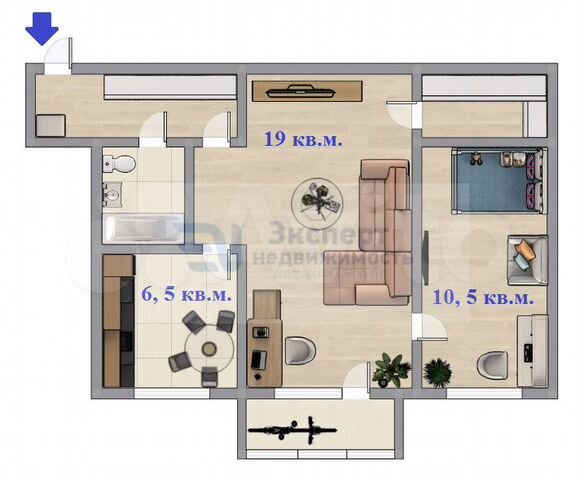 2-к. квартира, 45 м², 4/4 эт.