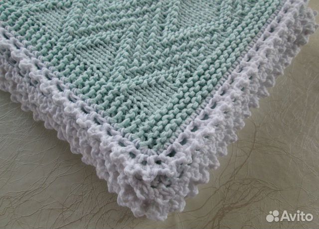 Плед хлопковый детский новый вязаный