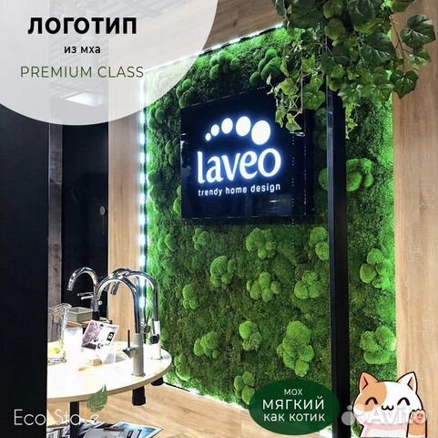 Логотип из стабилизированного мха