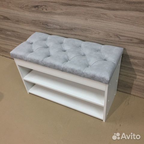 Обувница банкетка пуфик с каретной стяжкой