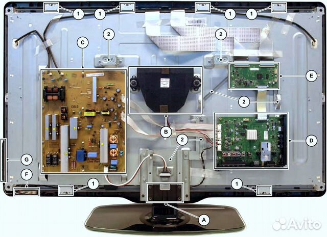 Материнская плата блок питания запчасти телевизор