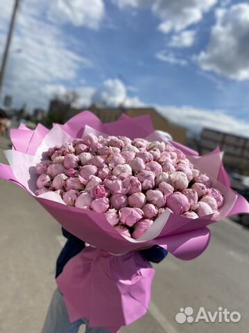 101шт Пион/ розы/ гипсофила/ Букет/ цветы