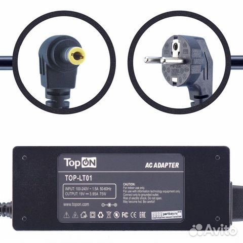 Блок питания TOP-LT01 для Toshiba 19V 3.95A 5.5x2
