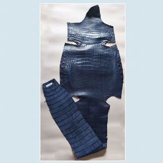 Кожа крокодила синяя 52см*182см