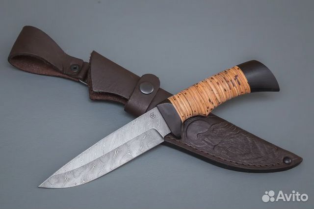 Нож охотничий из дамасской стали «Лазутчик»