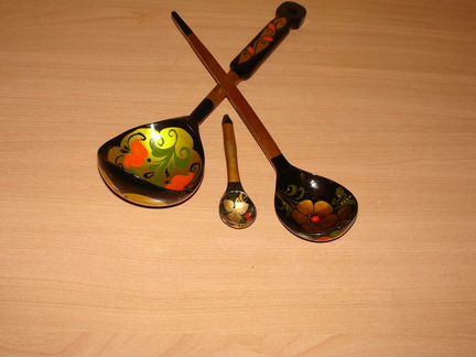 Деревянные ложки хохлома, СССР новые