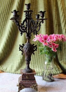 19век канделябр,подсвечник 55см.3,2кг.европа