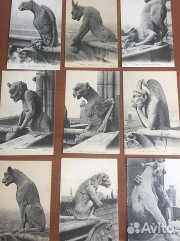 17 Старых открыток Париж Notre Dame Chimere