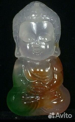 Будда Монах. Натуральный нефрит мультиколор