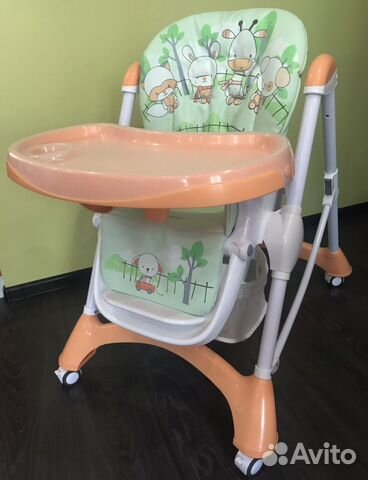 Стульчик для кормления babyton + бонус (фартучек)