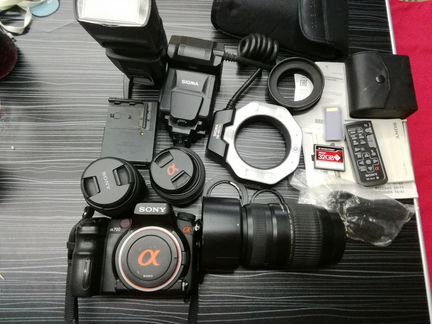 Комплект Sony A700 + объективы+вспышки