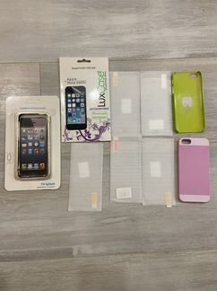Чехол на iPhone 5 5s se 3шт + 6 защитных стекол
