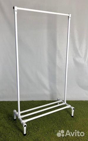 Напольная вешалка белая для верхней одежды и обуви