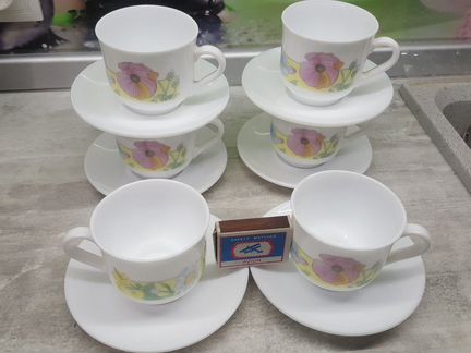 Сервиз чайный 150мл новый Франция Arcopal 6 персон