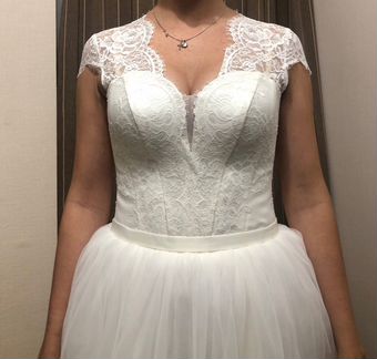 Свадебное платье новое цвет айвори размер 44-48