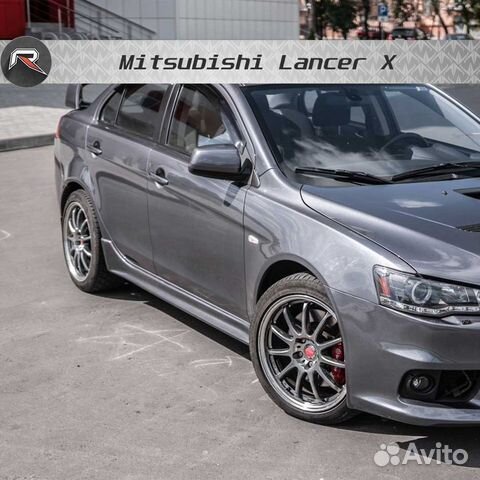 Накладки на пороги 2.0 Митцубиси Лансер 10