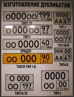 Дубликаты гос номеров