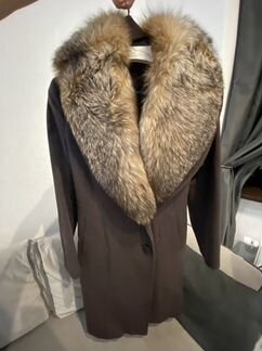 Шерстяное утеплённое пальто с мехом